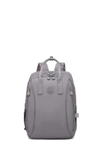 Smart Bags Krinkıl Gri Kumaş Kadın Sırt Çantası SMB1221