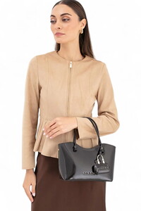  Sisley Logo Detaylı Kahve Kadın El Çantası SLY282