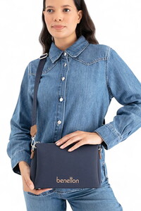  Benetton  Lacivert-Camel Kadın Çapraz Askılı Çanta BNT1671