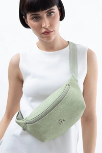 Benetton Monogram Yeşil Kadın Bel Çantası BNT1615