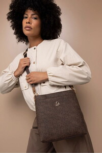 Benetton Monogram Kahve/Taba Kadın Çapraz Askılı Çanta BNT1397