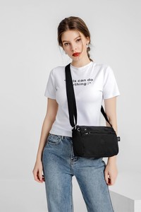  Smart Bags Krinkıl Siyah Kumaş Kadın Çapraz Askılı Çanta SMB1006