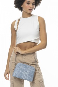  Benetton Monogram Kot/Mavi Kadın Çapraz Askılı Çanta BNT963