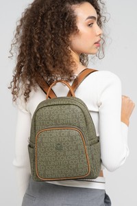 Benetton Monogram Haki/Taba Kadın Sırt Çantası BNT-818