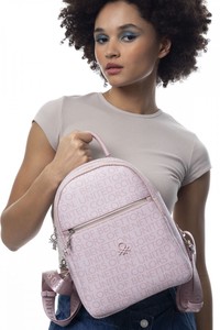 Benetton Monogram Pembe Kadın Sırt Çantası BNT946