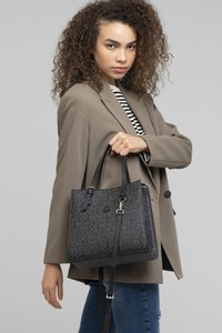 Benetton Monogram Siyah Kadın Omuz Çantası BNT877