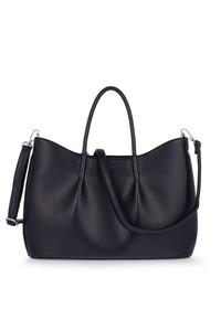  Bilik Deri Logo Detaylı Lacivert Kadın El Çantası RİV 147-R