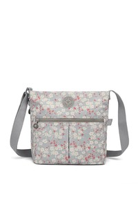 Smart Bags Krinkıl Gri Çiçekli Kadın Çapraz Askılı Çanta SMB3163