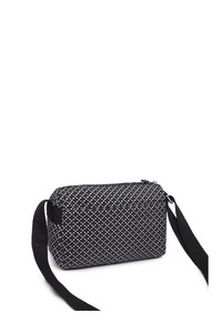  Smart Bags Krinkıl Siyah/Beyaz Kumaş Kadın Çapraz Askılı Çanta SMB1006