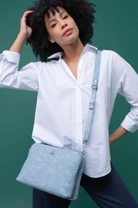 Benetton Monogram Mavi Kadın Çapraz Askılı Çanta BNT1275