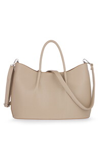  Bilik Deri Logo Detaylı Vizon Kadın El Çantası RİV 147-R