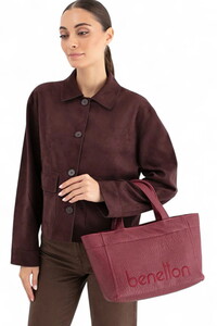  Benetton Soft Line Bordo Kadın El Çantası BNT1635