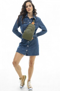  Benetton Gofraj Haki-Camel Kadın Body Bag BNT572