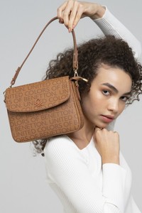  Benetton Monogram Camel Kadın Çapraz Askılı Çanta BNT834