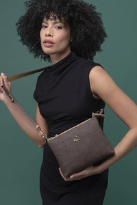 Benetton Monogram Kahve/Camel Kadın Çapraz Askılı Çanta BNT1283