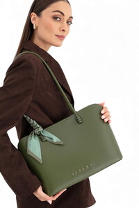 Sisley Logo Detaylı Haki Kadın Omuz Çantası SLY263