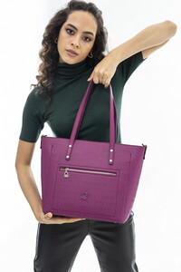 Benetton Gofraj Mürdüm Kadın Omuz Çantası BNT604