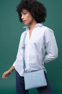 Benetton Monogram Mavi Kadın Çapraz Askılı Çanta BNT1283