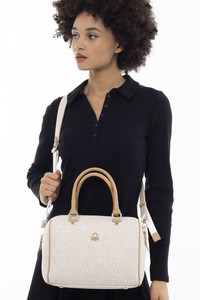 Benetton Monogram Bej/Camel Kadın El Çantası BNT955