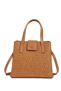 Benetton Monogram Camel Kadın El Çantası BNT831