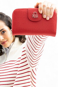 Benetton Gofraj Kırmızı Kadın Cüzdan BNT567