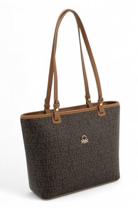  Benetton Monogram Kahve-Taba Kadın Omuz Çantası BNT1646