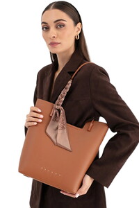  Sisley Logo Detaylı Taba Kadın Omuz Çantası SLY264