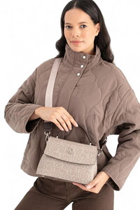 Benetton Monogram Taş-Kahve Kadın El Çantası BNT1691