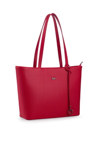  Bilik Deri Logo Detaylı Kırmızı Kadın Omuz Çantası BLKF AQUA