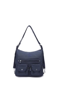 Smart Bags Krinkıl Lacivert Kumaş Kadın Omuz Çantası SMB1118