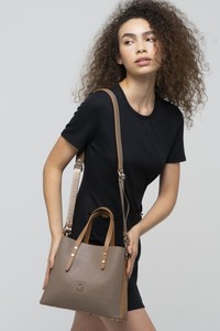 Benetton Gofraj Vizon/Camel Kadın El Çantası BNT855