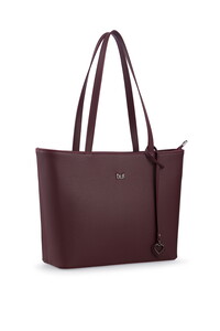  Bilik Deri Logo Detaylı Bordo Kadın Omuz Çantası BLKF AQUA