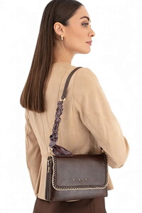 Sisley Logo Detaylı Kahve Kadın Çapraz Askılı Çanta SLY242