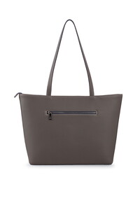  Bilik Deri Logo Detaylı Koyu Gri Kadın Omuz Çantası BLKF AQUA