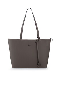 Bilik Deri Logo Detaylı Koyu Gri Kadın Omuz Çantası BLKF AQUA