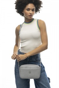 Benetton Monogram Gri Kadın Çapraz Askılı Çanta BNT965