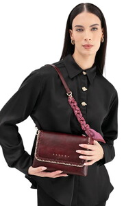 Sisley Logo Detaylı Bordo Kadın Çapraz Askılı Çanta SLY242
