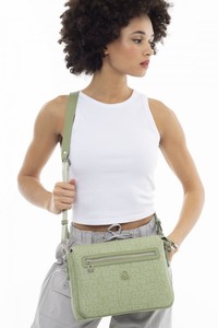 Benetton Monogram Yeşil Kadın Çapraz Askılı Çanta BNT950