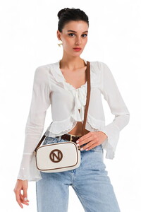  Nautica Logo Detaylı Bej-Taba Kadın Çapraz Askılı Çanta CN7233T