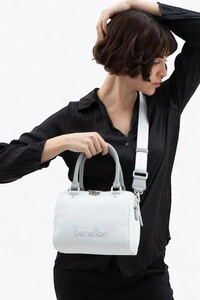  Benetton  Beyaz-Gri Kadın El Çantası BNT1618