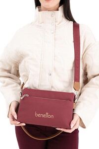  Benetton  Bordo-Camel Kadın Çapraz Askılı Çanta BNT1667