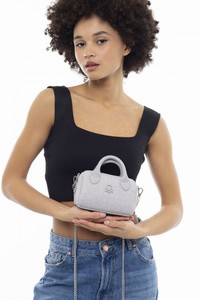 Benetton Monogram Gri Kadın Çapraz Askılı Çanta BNT961