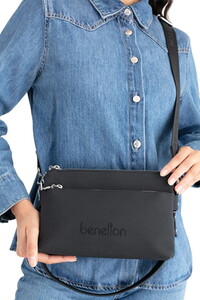  Benetton  Siyah Kadın Çapraz Askılı Çanta BNT1667