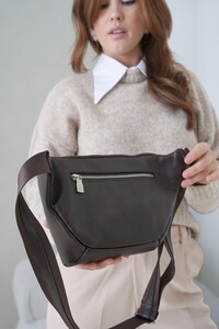  Bilik Deri Premium Kahve-Rölax Kadın Bel Çantası ÖN04 2054