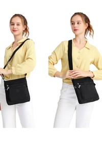 Smart Bags Krinkıl Siyah Kadın Çapraz Askılı Çanta SMB3162