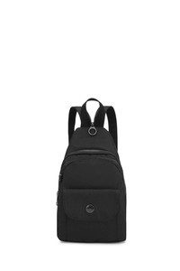  Smart Bags Krinkıl Siyah Metalik Kumaş Kadın Sırt Çantası SMB1237