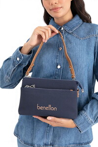  Benetton  Lacivert-Camel Kadın Çapraz Askılı Çanta BNT1667