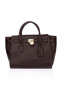 Michael Kors Hamilton Traveler Kahve Soft Deri Kadın Omuz Çantası 30F4GHXS3L