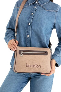  Benetton Soft Line Vizon-Kahve Kadın Çapraz Askılı Çanta BNT1662