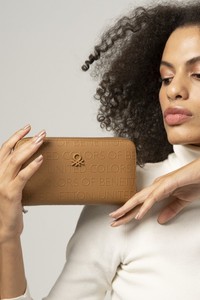 Benetton Gofraj Camel Kadın Portföy & Clutch Çanta BNT841